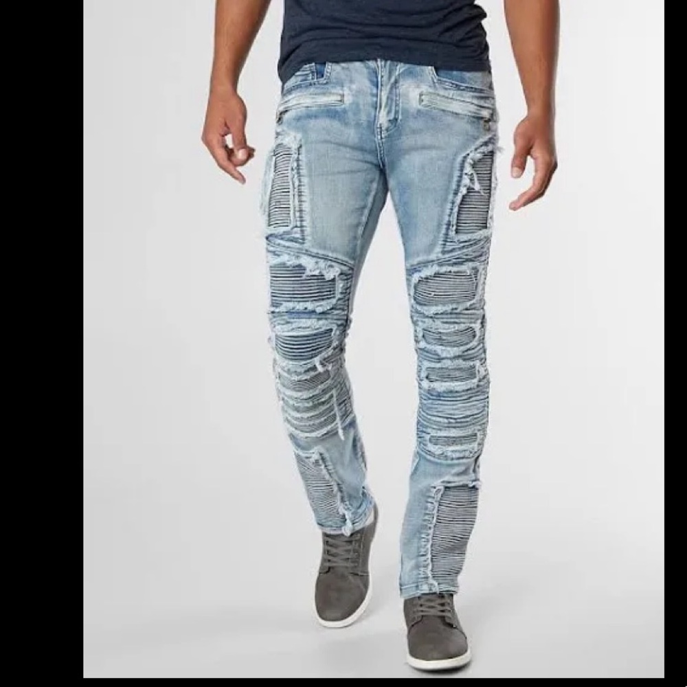 dope jeans size 32x32 ripped blue denim